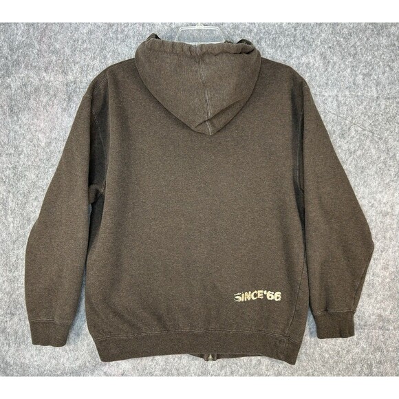 Vintage Vans Hoodie Men's XL Brown Skate Logo Full Zip Grunge Jacket Y2K - Picture 4 of 10